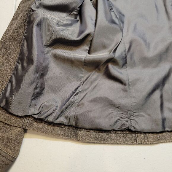 QUE Women's Gray Leather Moto Bikercore Jacket Women's Medium - Picture 14 of 15